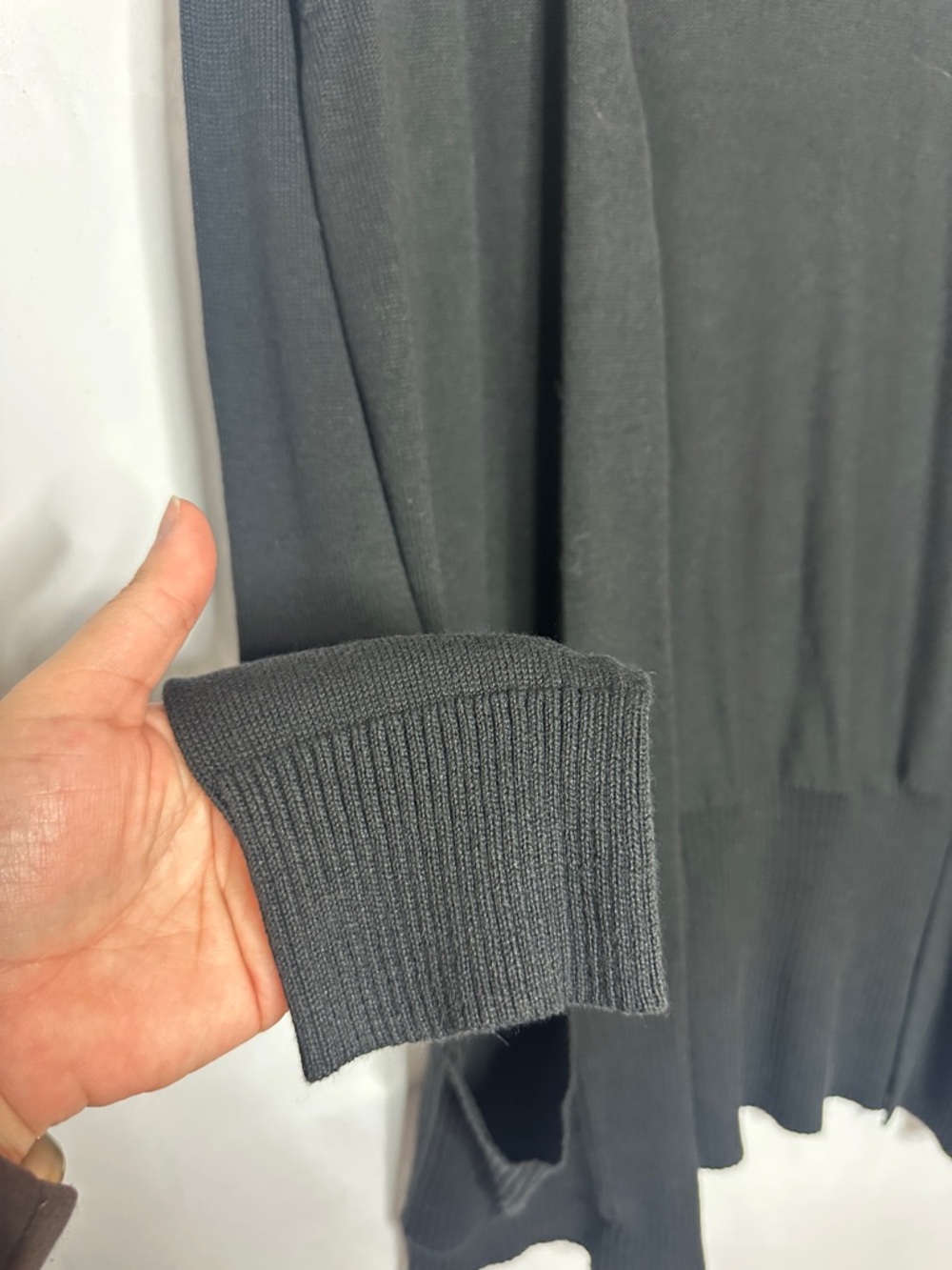 NWT Laura Scott Black Open-Front Cardigan with Pockets - Picture 3 of 6